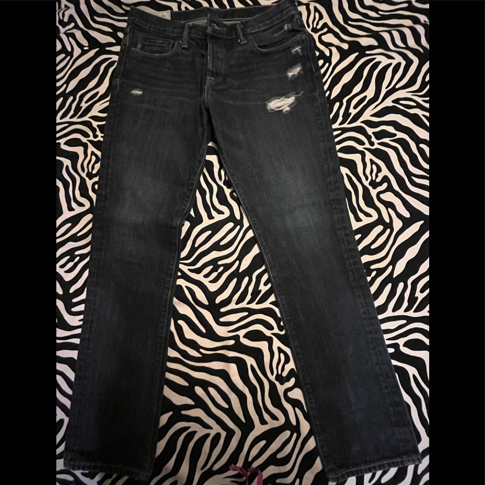 Mens Abercrombie Dark Regular Skinny Jeans-Lightly Destroyed. Wore a few times.